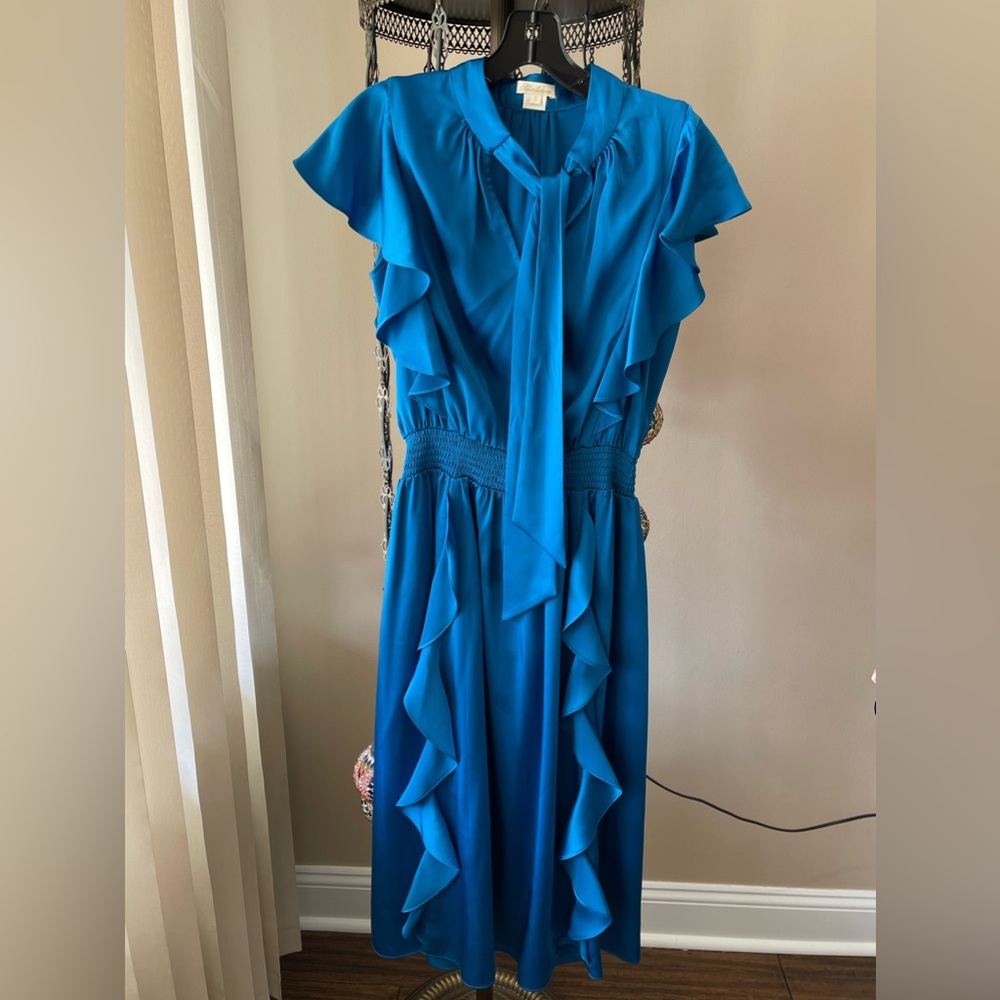 Teal Satin Dress